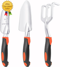 Garden Tools Set, 3 Pack Heavy Duty Gardening Tools Set Include Garden Shovel