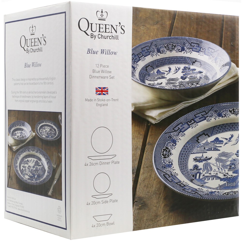Blue Willow Mint 12-Piece Dinner Set UK