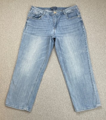 Democracy Jeans Womens Size 12 Blue Cotton Blend Ab Solution Straight Ankle
