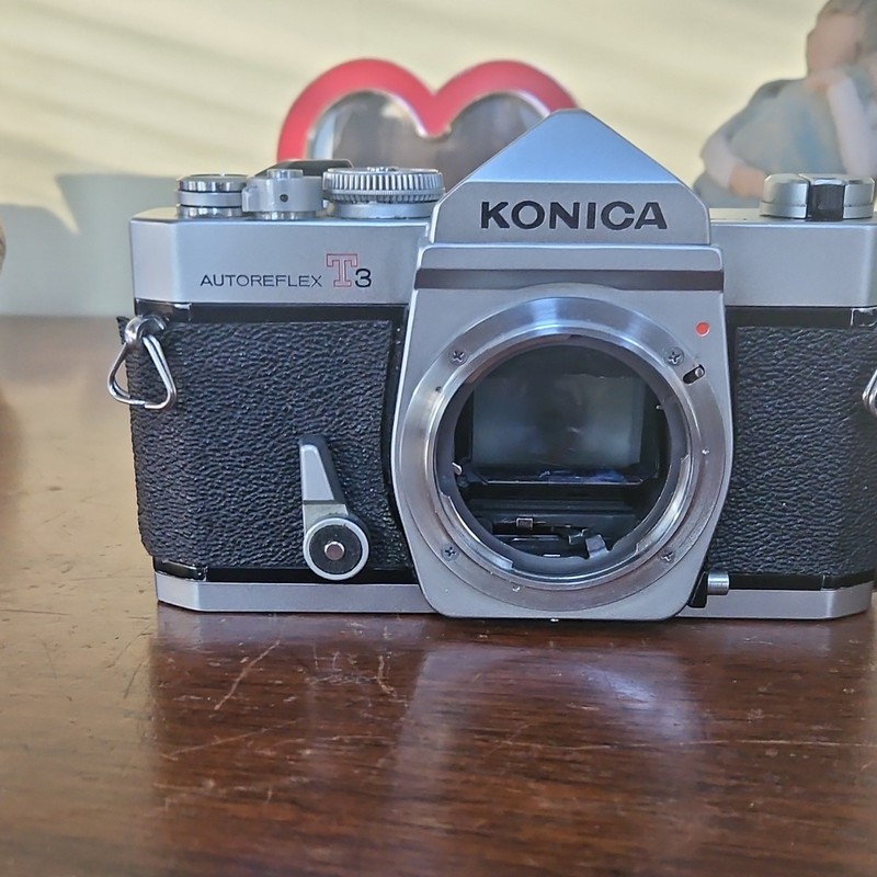 Konica Autoreflex T3 Silver/Black Vintage SLR  Camera No Light Meter