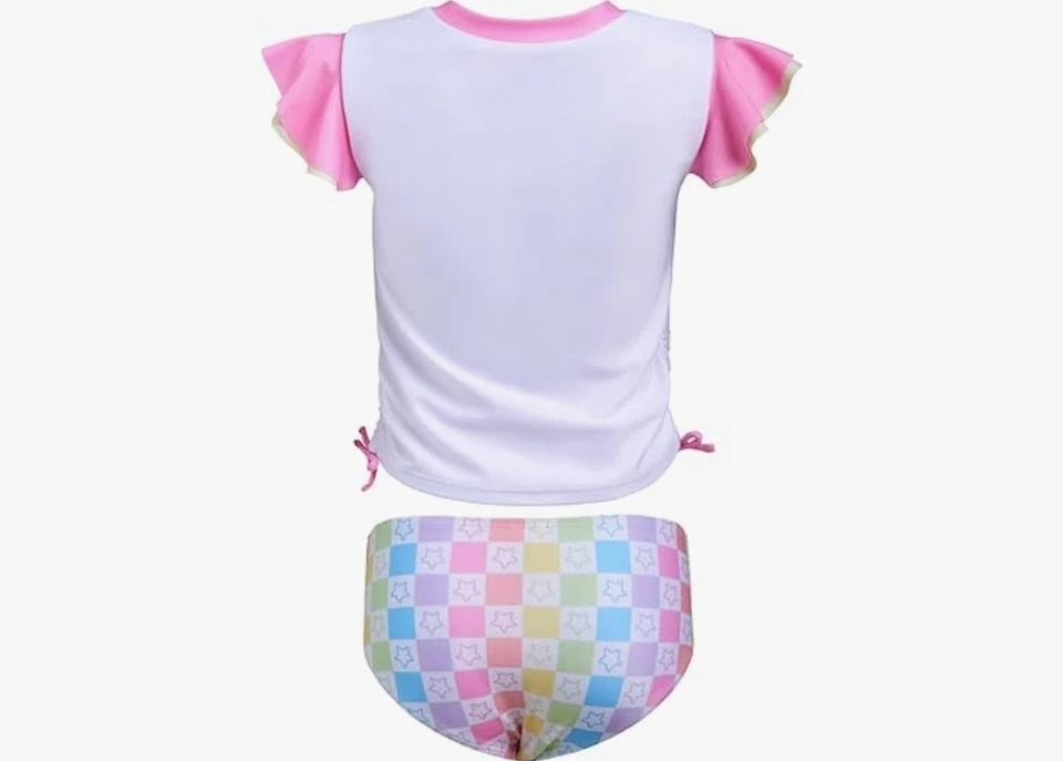 DreamWorks Trolls Rainbow Niñas UPF 50+ Conjunto de Traje de Baño Secado Rápido 4T Foto 2 de 4