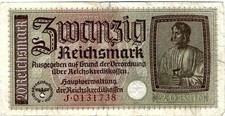 Banknote 20 Reichsmark ND (1940-1945) Reichskreditkasse ZWK-5a Ro.554a P-R139