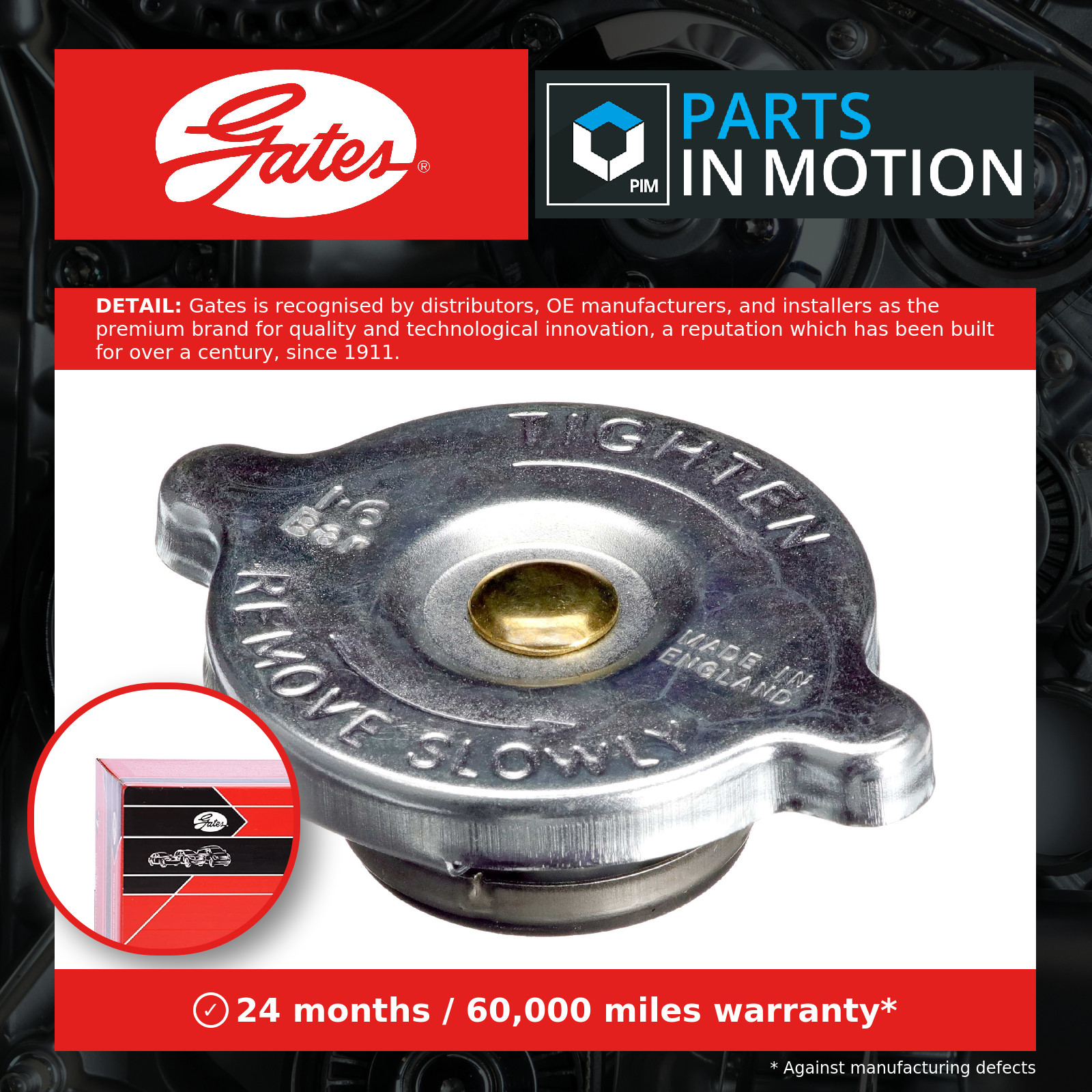 Radiator Cap RC10372 Gates Genuine Top Quality Guaranteed New