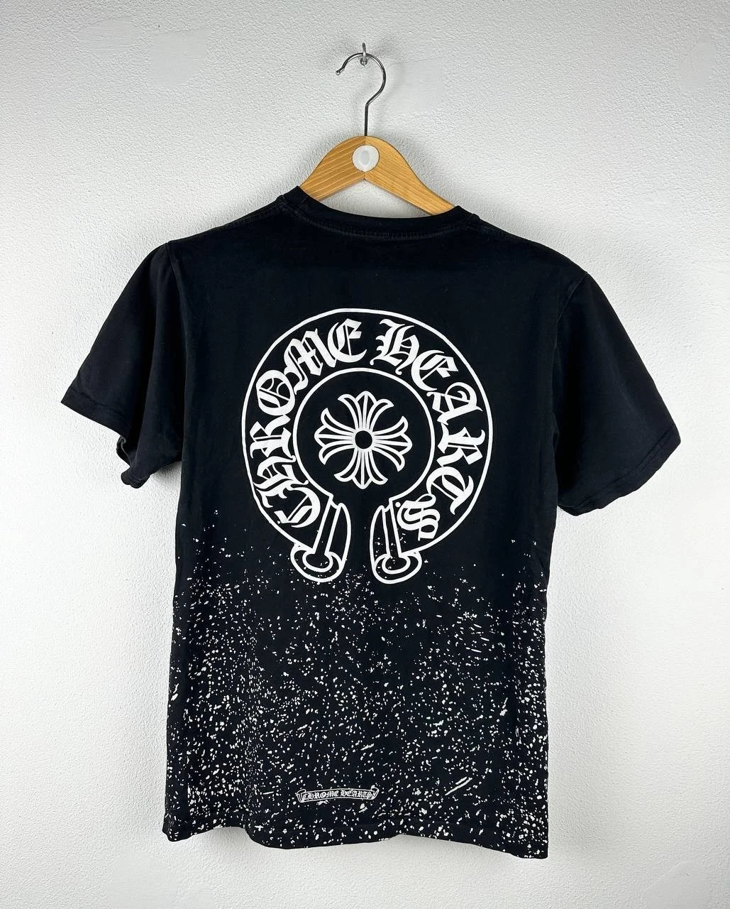 CHROME HEARTS T Shirt Cromo Cuori Cimitero Croce Nera Uomo Taglia M