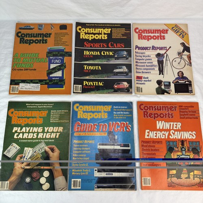 #ad vintage consumer reports magazine 1985 Lot 6 Total VCRs Cars Electronics $24.99