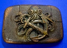 Octopus Anchor Nautical Steampunk Pirate Theme Vintage Brass Tone Belt Buckle