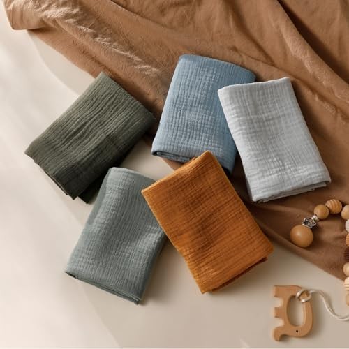 Muslin Receiving Blankets, Neutral Blanket Swaddling for Newborn Boys and - Picture 4 of 7