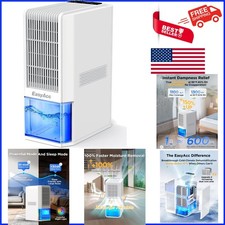 Quiet Dual-Semiconductor Dehumidifier with Colorful Night Lights - 68Oz Tank
