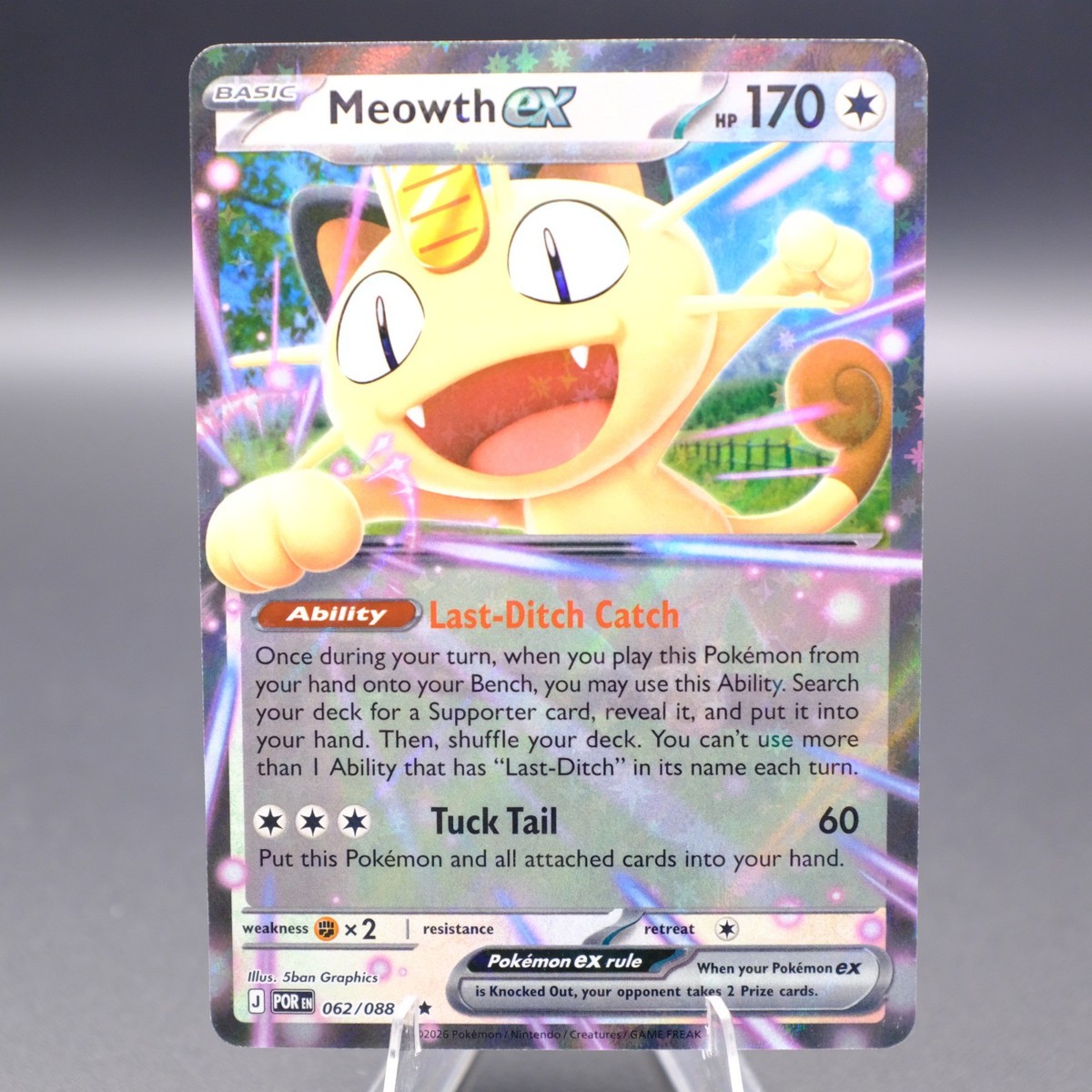 Meowth ex 062/088 Double Rare ME03: Perfect Order Pokemon TCG NM