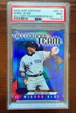 2002 Leaf Certified All-Certified Team Mirror Blue /50 Derek Jeter HOF PSA 9