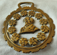 LARGE OLD CAST HORSE BRASS - BENJAMIN DISRAELI / LORD BEACONSFIELD