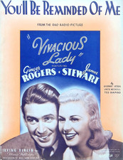 You'll Be Reminded Of Me Sheet Music Vivacious Lady Ginger Rogers James Stewart