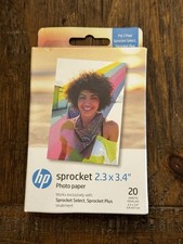 HP Sprocket 2.3 x 3.4 Zink Sticky-backed Photo Paper 20 Sheets