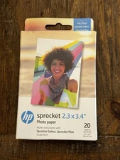 HP Sprocket 2.3 x 3.4” Zink Sticky-backed Photo Paper (20 Sheets)