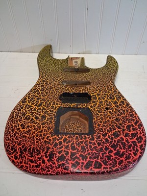 Vintage RARE 1980s BC Rich ST-III Guitar Body Fire Crackle HSS Superstrat ST3