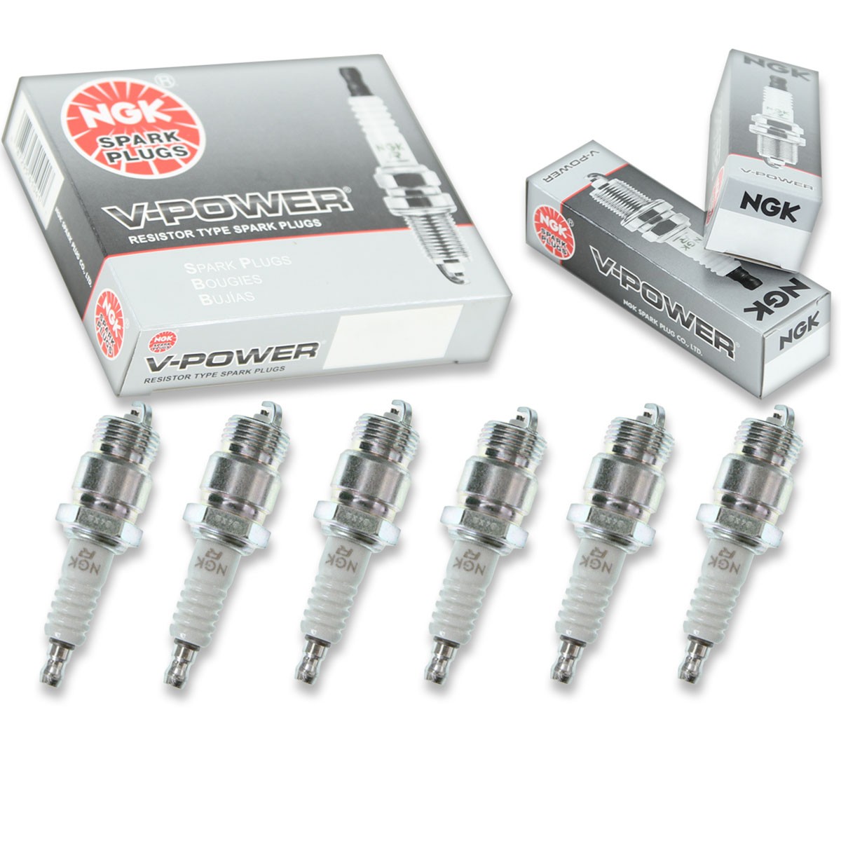 6 pcs NGK V-Power Spark Plugs for 1964 Mercury Cyclone 3.3L L6 - Engine Kit gj