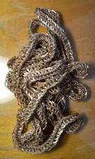 L@@K! Vintage Guatemalan Wedding Necklace Silver Over Copper 72” Long 4 Sided