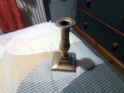Vintage 60er Jahre sehr schöner kleiner schwerer Messing Kerzenständer guter Zustand