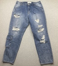 KanCan Boyfriend Jeans Women  s 11x29 Denim Pocket Ripped High Rise Los Angeles