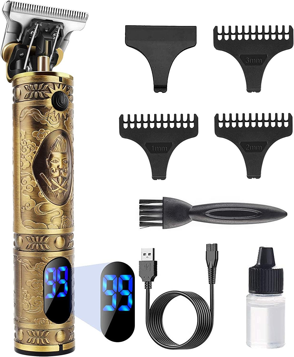 Tagliacapelli Professionale Vintage - Trimmer 0mm Oro e Acciaio