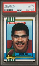 1990 TOPPS #381 JUNIOR SEAU ROOKIE RC PSA 10