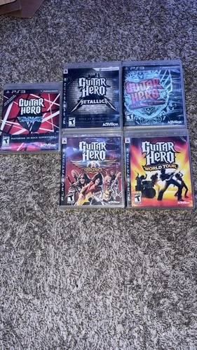 Guitar Hero Sony Playstation 3 Video Game Lot Of 5 Bundle All CiB Rare PS3