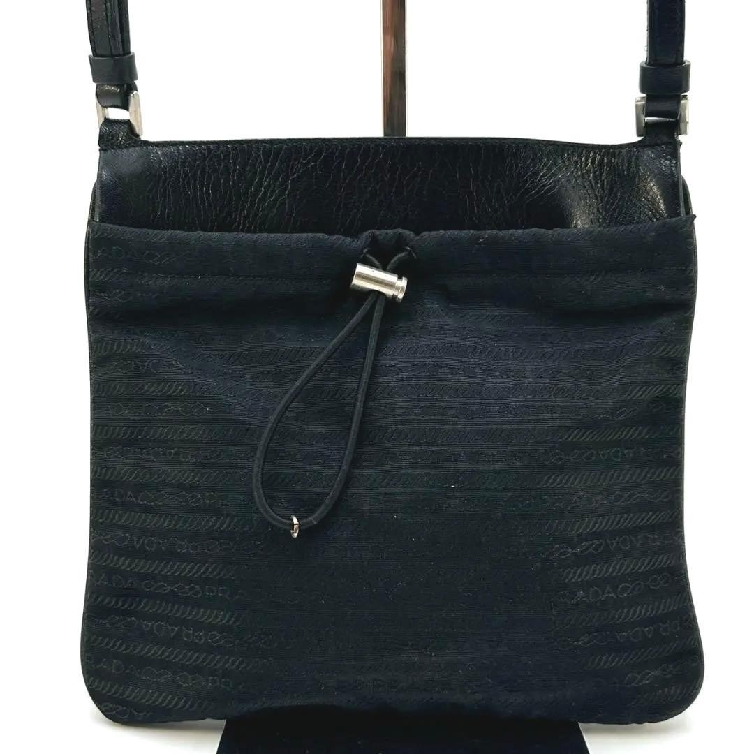 PRADA Small All-Over Pattern Drawstring Shoulder … - image 4