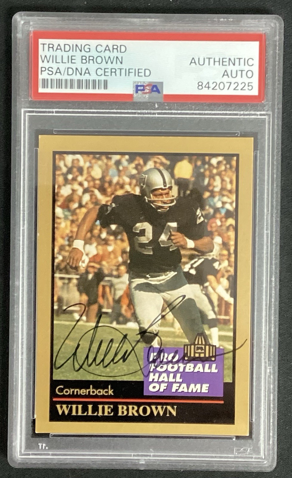 Willie Brown Signed 1991 Enor #20 Football Card HOF Raiders Autograph PSA/DNA view 1