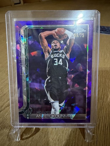 2025-26 Topps Chrome Sapphire Giannis Antetokounmpo Purple /75 #7 Bucks