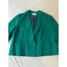 Pendleton green women  s blazer cropped wool size 42 vintage jacket Academia