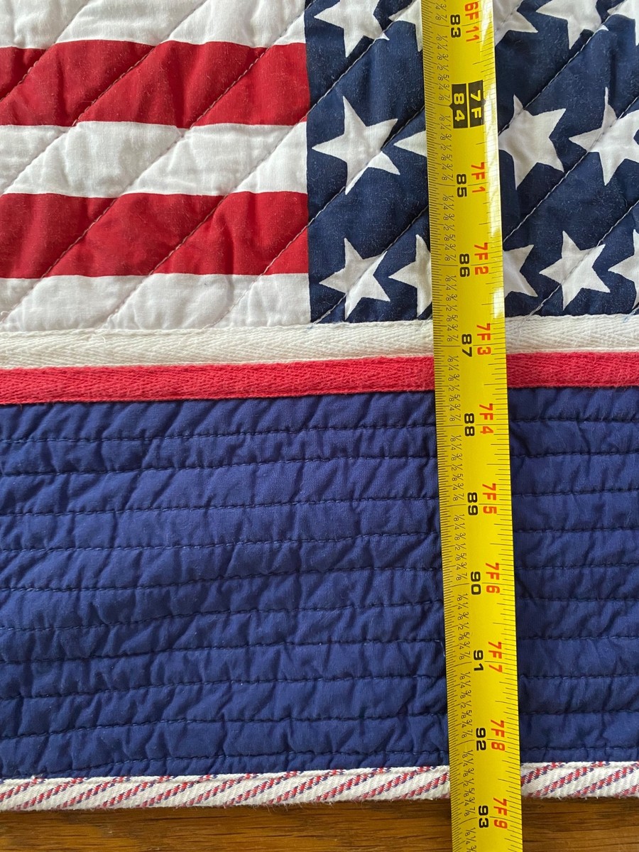 トミーヒルフィガー アメリカ国旗柄 キルト Tommy Hilfiger American Flag Quilt USA Red White Blue 100%Cotton