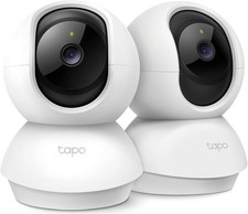TP-Link Tapo 2K Pan/Tilt Security Camera for Baby Monitor, Dog 2-Pack, White