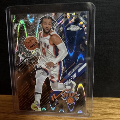 Jalen Brunson 2025-26 Topps Chrome Go Time Wave Refractor Card #GT-12