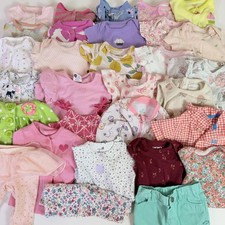 Girls Baby Bundle Clothes 3 Months 30pc Lot Onesies Footed Pajamas Assortment