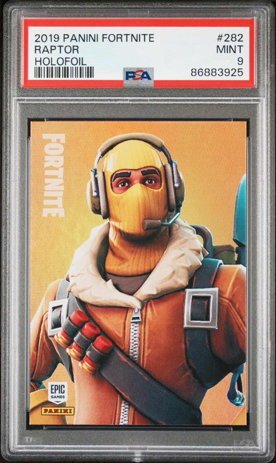 2019 Panini Fortnite Raptor Holofoil #282 PSA 9