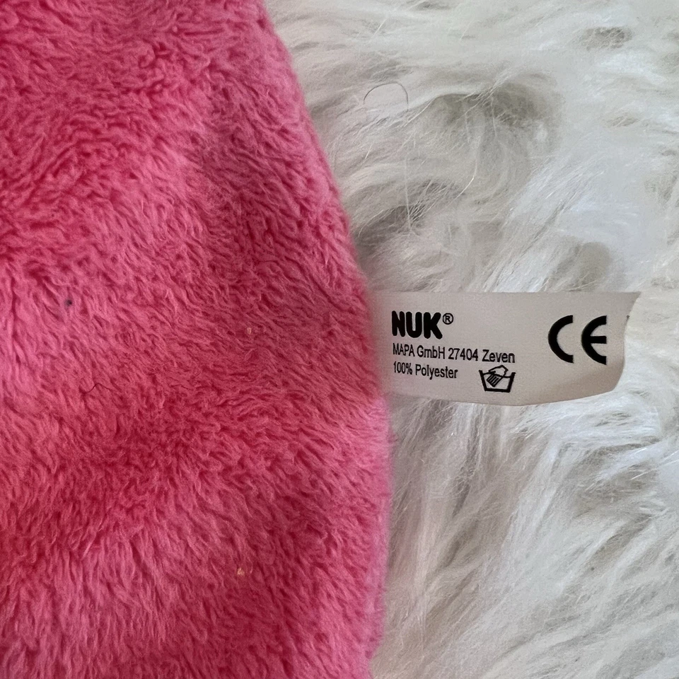 De Colección Nuk Bebé Juguete Peluche Rayas Sombrero Formas Números Rosa Bolsa Jugar Difícil de Encontrar Foto 3 de 4