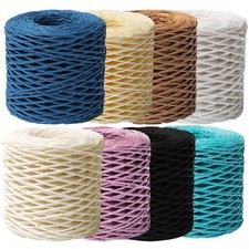 150M Natural Raffia Straw Rope Organic Hat Yarn Paper Raffia Crochet Straw Yarn