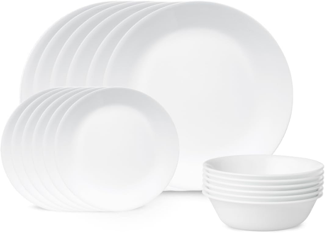 Corelle Livingware 18-Piece Dinnerware Set, Winter Frost Whi