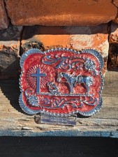 Silver Praying Cowboy Design Western Style Belt Buckle