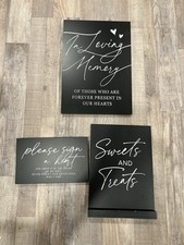 Wedding Decor Sign Bundle   Black  White Modern