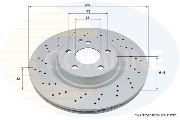 Brake Disc Front Perforated/Vented For Mercedes-Benz E-Class SL COMLINE ADC4051V