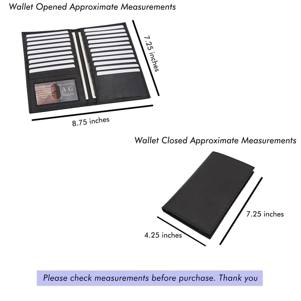 Genuine Leather Mens Long ID 19 Credit Card Security Wallet Black (RFID_Black) - Image 2 of 4