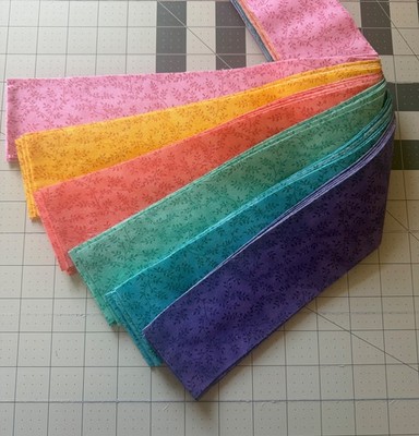 18 Piece Jelly roll - Tiny Vines - 6 Colors - 3 Of Each Color