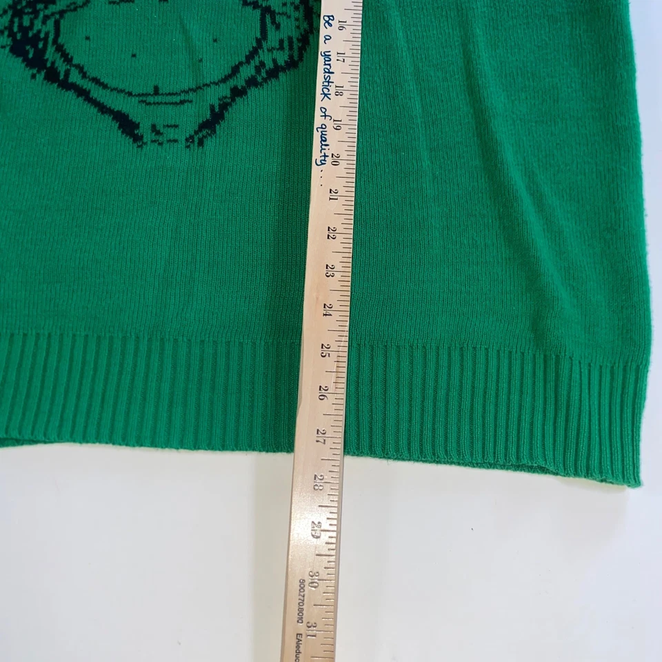 The Grinch Dr Seuss Mens XXL Green Ugly Christmas Sweater Santa Hat Graphic E204 - Image 4 of 4