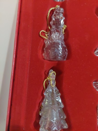 Ornamenti in cristallo trasparente 9 pezzi con nappe dorate di Gorhan - Foto 2 di 8