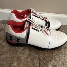 UA Under Armour Jordan Spieth One Jr Boys Youth Golf Shoes White Black Red NEW