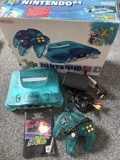 Nintendo 64 N64 Clear Blue Console Boxed Super Mario 64 Bundle PAL
