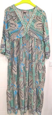 BOHO FASHION Damen Kleid 100% Silk India GrM/L Neuwertig
