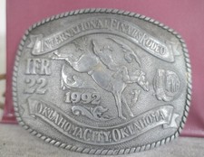 Award Design Medals Pewter 1992 International Finals Rodeo Oklahoma Belt Buckle