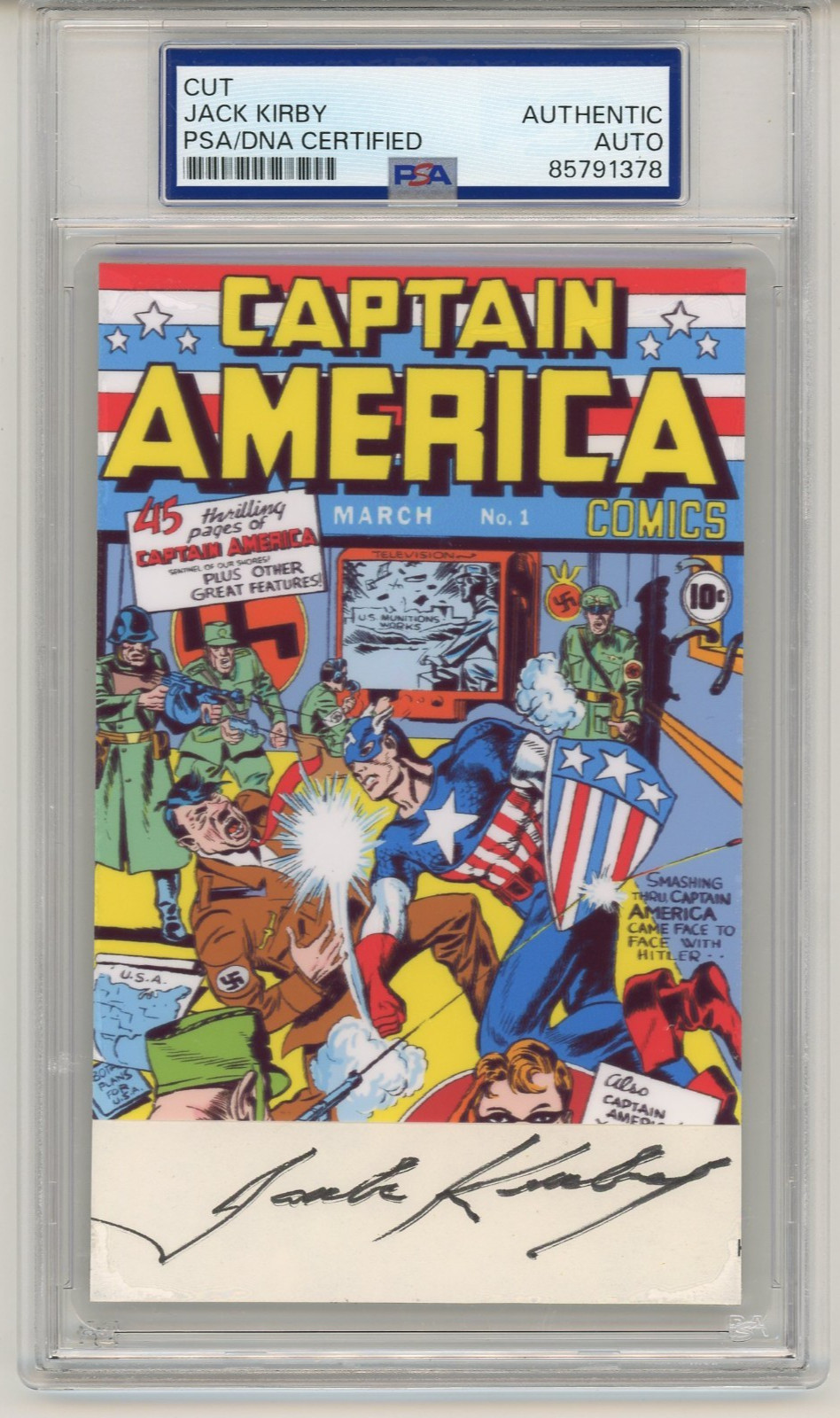 Jack Kirby ~ Signed Autographed Captain America Marvel Comics ~ PSA DNA Encased